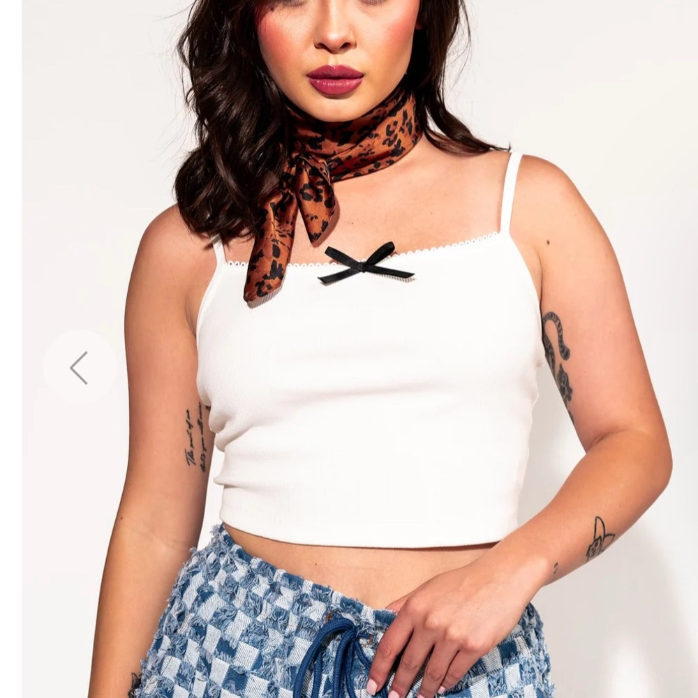 Dressed in Lala LOML Bow Tank in White
